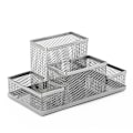 Miniatyrbild 1 av 4: Multifunktionell Metallskrivbordsarrangör Pennahållare med Nätfack