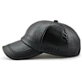 Miniatyrbillede 1 af 5: Mænds Læder Baseball Cap Justerbar Kasket Sports Hat Beanie Flat