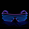 Miniatyrbilde 1 av 4: Shutter EL Wire Neon Briller Blinkende LED Solbriller Lys Opp C