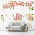 ##/Stora Pionblommor Väggdekaler Vattenfärg Blommiga Väggdekaler Sovrum Vardagsrum TV##/