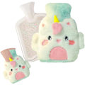 Miniatyrbilde 2 av 5: Plush Varmtvannflaske, Lyseblå Enhjørning 500ml Tegneserie Fluffy H