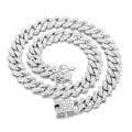Miniatyrbillede 1 af 6: ##/Cuban Link Kæde til Mænd Iced Out Miami Cuban Link Halskæde Guld Sølvbelagt Halskæder Diamant Kæde Bling Bling Hip Hop Smykker Sølv##/