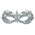 Miniatyrbilde 1 av 5: /#/Maske for utkledning, maske for maskeradeball, sølvblondemaske med diamanter/#/