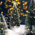 Miniatyrbillede 5 af 6: ##/3 stk. Bordplads Juletræ med Lys Mini Kunstigt Juletræ##/