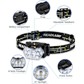 Miniatyrbilde 3 av 5: LED-hodelykt, Ultra Lys Hodelykt med 6 Moduser, Lett H
