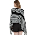 Miniatyrbillede 2 af 5: ##/Vinter bat sweater sort stribet strikket tørklæde 70x70cm##/