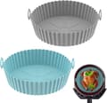 Air Fryer Silikonform, 2-pack Återanvändbara Airfryer-liners, Air Frye