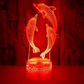 Miniatyrbild 3 av 5: Dolphin 3D-lampa med 7 färger, beröringskänslig, stereoskopisk 3D-vision