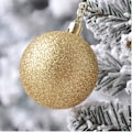 Miniatyrbild 2 av 5: ##/24 stycken gyllene julgranskulor 3 cm##/
