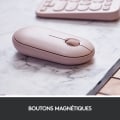 Miniatyrbillede 4 af 4: Pink Trådløs Mus med Bluetooth eller 2,4 GHz Modtager, Lydløs