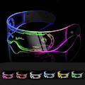 Miniatyrbilde 2 av 5: LED-briller med lys i 7 farger, LED-briller, Cyberpunk Neon-briller