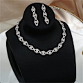 Miniatyrbild 4 av 5: ##/Bröllops smyckesset, strass halsband, armband, örhängen##/