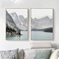 Miniatyrbilde 4 av 5: Fjellvannlandskap Lerret Maleri Stue Veggkunst Bilde Plakat Dekor 40x50cm A
