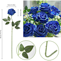 Miniatyrbillede 3 af 5: Kunstige Silke Rose Blomsterbuket Hjem Kontor Bryllup Arrangement