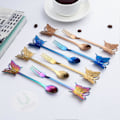 Miniatyrbilde 4 av 5: Regnbue Rustfritt Stål Kaffe Te Månekake Frukt Sommerfugl Skje Gaffel Bestikk 1 Spoon