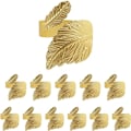 Miniatyrbilde 2 av 5: Bladformede Serviettringer, Sett med 12, Gull Serviettringer for Borddekking