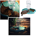 Miniatyrbild 3 av 5: ##/Reptilvattenbehållare, 2 i 1 Överflödesmatare, Plast##/