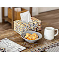 Miniatyrbild 4 av 5: Servetthållare i rotting, väv av vattenhyacint, dekorativ servettlåda med lock, handvävd servettdispenser, 1-pack, 25,4 cm L x 15,2 cm B x 10,2 cm H