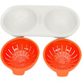 Miniatyrbillede 2 af 5: Mikrobølgeovn-Poacher (Orange), Dampet Æg, Dobbeltlags Non-Stick S