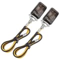 2st Universal Motorcykel Mini Gul LED Blinkers Auto Tillbehör (Svart Rök)