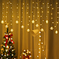 Miniatyrbilde 5 av 5: ##/LED Snøflaggardinlys - 4M, Varmt Hvit, 8 Moduser USB Lys##/