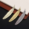 Miniatyrbillede 3 af 5: /#/Elegante metal fjerbogmærker Simple fjerformede metalbogmærker Bogmærke Ideel gave til voksne og børn (6 farver) 6 stk/#/