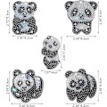 Pikkukuva 3 / 5: 5 kpl DIY 5D Panda Timanttimaalaus Avaimenperät, Strassit DIY