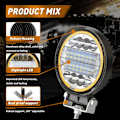 Miniatyrbillede 5 af 6: ##/4 stk. 126W LED Spotlys Bar Off Road med 4\" Amber Strobe Halo Ring##/