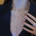 Miniatyrbild 4 av 4: ##/Lång Y-formad frans med glittrande diamantklänning halsband##/