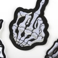 Miniatyrbild 2 av 5: /#/5PCS Skull Middle Finger Skeleton Ghost Broderad Patch Stryk på Sy på Patch Punk rock rebellion indomitable/#/