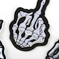 Miniatyrbillede 2 af 5: /#/5PCS Skull Midterste Finger Skelet Spøgelse Broderet Patch Strygejern på Sy på Patch Punk Rock Oprør Ubøjelig/#/