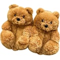 Miniatyrbilde 1 av 5: ##/Falske pels tøfler med teddybjørn - Brun for kvinner og jenter##/