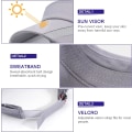 Miniatyrbillede 4 af 5: Dame Visor, Åndbar Anti-UV Visor Kasketter med Tilbageklappelig B