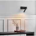 Svart LED-vägglampa för sängbord