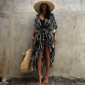 Miniatyrbillede 2 af 3: Stilful Tie Dye Åben Front Lang Kimono Badetøjs Cover Up til Kvinder