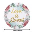 Miniatyrbillede 2 af 4: 3X500 stk. julemærker rulle?etiket 4 mønstre blomster ring farverige guld ord bryllup kærlighed bryllupsgave&