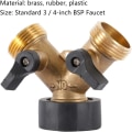 Miniatyrbillede 5 af 5: Dobbelt Vaskemaskine Hane, 2-Vejs Y Vand Slange Hane Connector