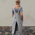 Miniatyrbilde 4 av 6: ##/M Kjøkkenforkle Pinafore Forkle Hagearbeid Bomullslin Frontlomme##/