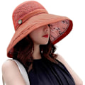 Miniatyrbillede 4 af 5: ##/Mesh Solhatte til Kvinder  UPF UV Beskyttelse  Pakbar  Bred Skygge  Hakesnor##/