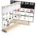 Miniatyrbilde 5 av 5: Smykkeorganisator, 144 Huller (Svart) med Trebase, Hengende Ørepynt