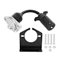 Miniatyrbillede 1 af 3: 7 Flad Blade til 7 Rund Pin Adapter US Type Universal til de fleste RV Trailers Semi Trailers