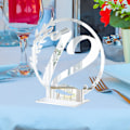 Miniatyrbillede 5 af 5: ##/(1-20) 20 Runde Nummererede Akryl Middagstallerkener - Sølv med Bund##/