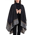 Miniatyrbild 2 av 6: ##/Stickad poncho XXL-sjal Elegant mjuk poncho 1 stycke för att hålla dig varm##/