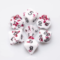 Miniatyrbild 1 av 5: D&D Tärningssats (Fuchsia) med Oregelbundna Blodröda Prickar Polyh