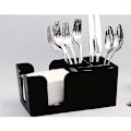 Miniatyrbillede 5 af 5: Plastik Opbevaringsbar Organizer, Servietholder Sugerør Håndklædeholder Opbevaringsboks, Sort