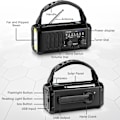 Miniatyrbild 2 av 4: Solcellsdriven Nödradio 10000mAh Handvev Väderradio AM/FM med LED-ficklampa /svart