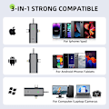 Miniatyrbillede 4 af 5: Trådløs Mikrofon til iPhone/Android/Kamera/PC, 3-i-1 Mini Mikrofon, Støjreducerende, Plug & Play Trådløs Mikrofon, 2-pak