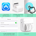 Miniatyrbillede 4 af 5: Bluetooth termisk printer leveres med 6 ruller trykpapir, kompatibel med Android Ios smartphones