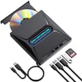 Extern CD DVD-enhet för Laptop, 5-i-1 USB C Portabel USB 3.0 CD/DVD +/-RW-enhet/DVD-spelare