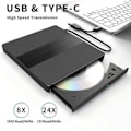 Miniatyrbild 4 av 5: Extern CD/DVD RW-enhet USB 3.0 USB C, för Laptop PC Windows 11 10 Linux OS Mac